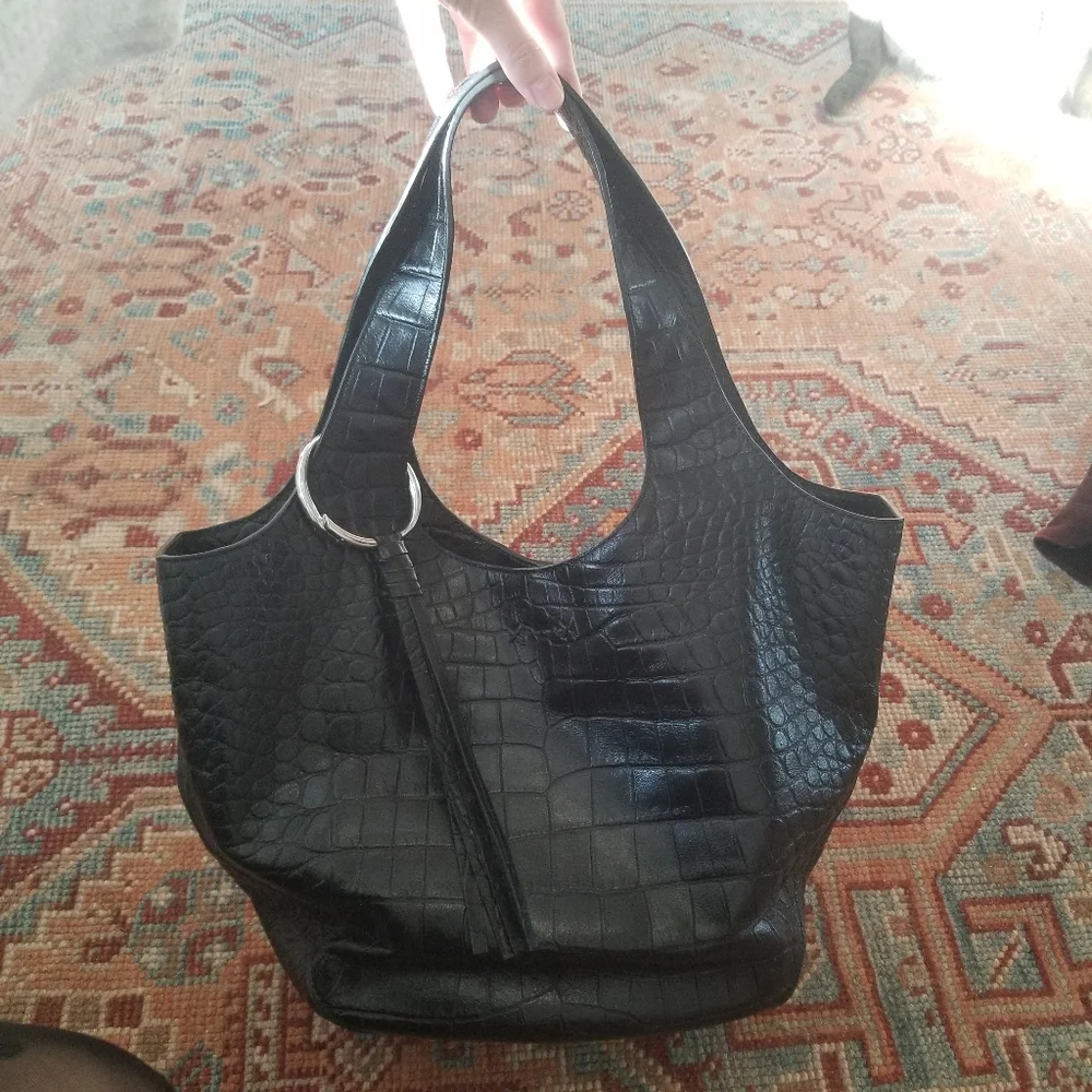 Elizabeth and James Finley Embossed Leather Tote Bag - Picture 5 of 9